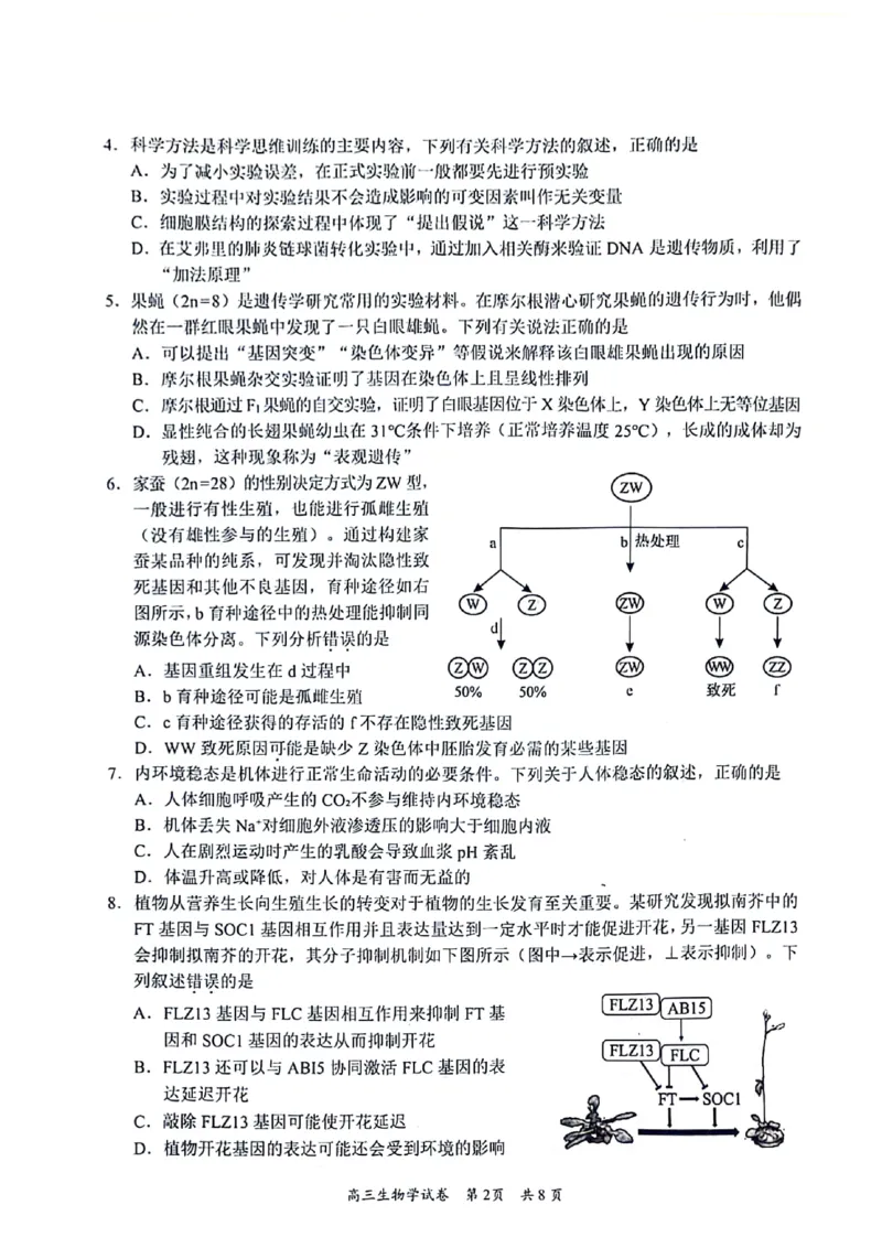 2024届广东省梅州市高三年级4月总复习质检（二模）生物试题+答(1)_2024年4月_024月合集_2024届广东省梅州市高三二模