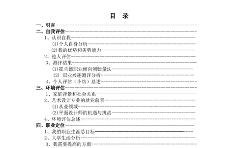 大学生职业生涯规划设计书-艺术学院平面设计_E6-职业规划_94其他专业