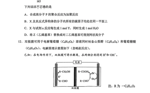2024北京西城高三一模化学试题及答案(1)_2024年4月_024月合集_2024届北京市东城区高三一模