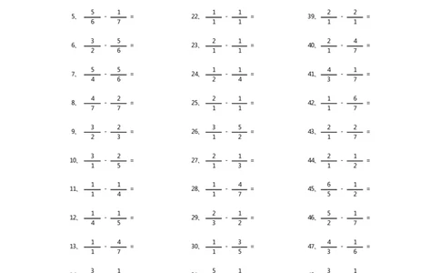 分数减法第81-100篇（初级）_编码0121-6年级数学口算计算_口算题（适合5年级）_分数-减法（200篇）_（分数）减法初级（100篇）