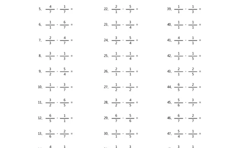 分数减法第81-100篇（初级）_编码0121-6年级数学口算计算_口算题（适合5年级）_分数-减法（200篇）_（分数）减法初级（100篇）