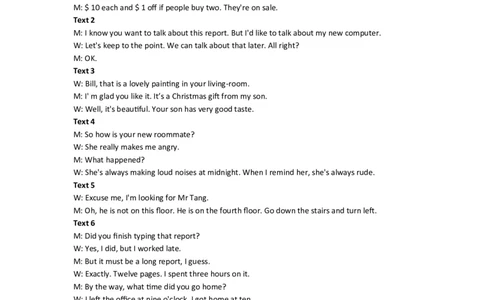 2005年英语听力（全国卷Ⅰ）听力原文_2024年5月_01按日期_1号_2024高考英语听力专题（80套模拟训练+历年真题）(附音频）_2005-2023年高考英语听力真题汇总