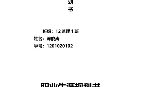 土木系(-监理-)专业职业生涯规划书(结课作业)_E6-职业规划_39建筑学专业