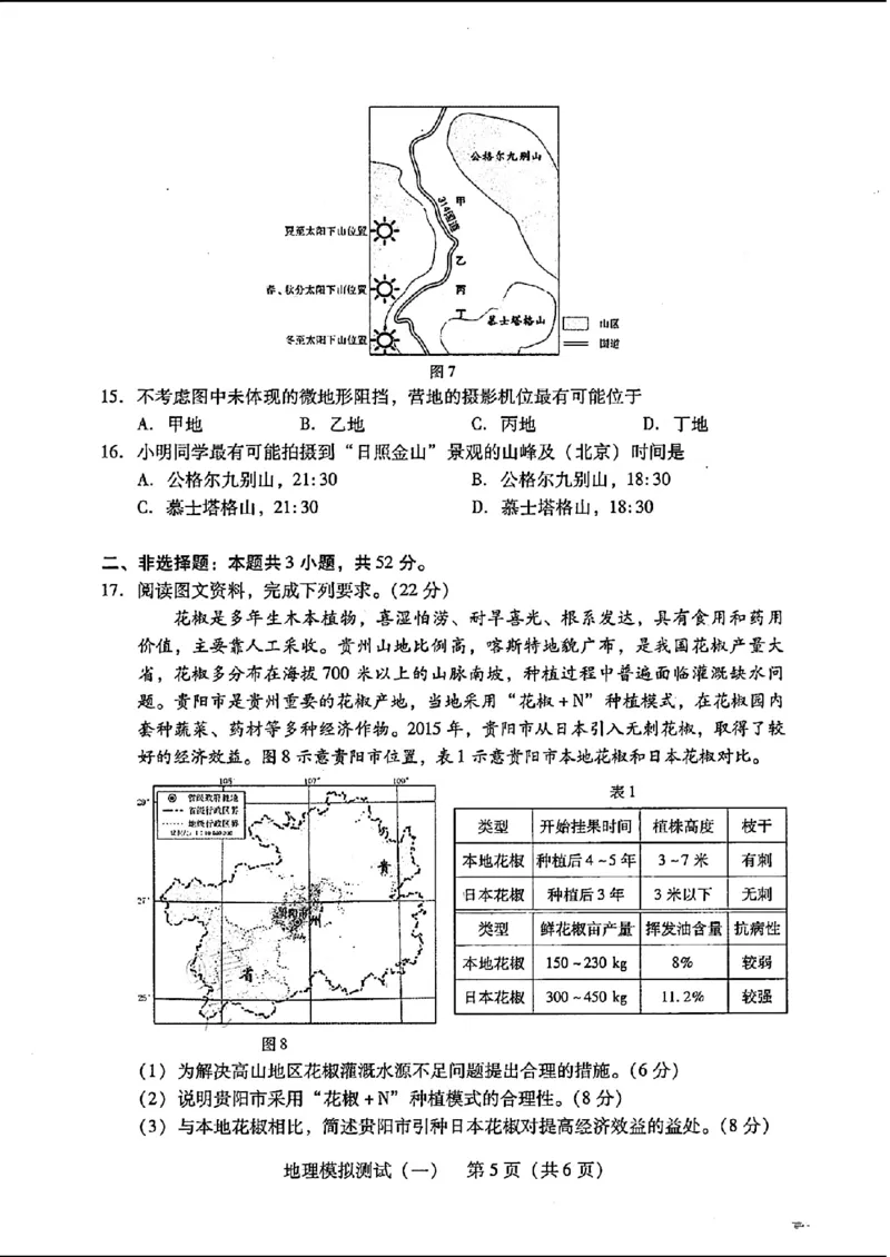 2024届广东省普通高中学业水平选择考模拟测试（一）地理(1)_2024年3月_013月合集_2024届广东省高三下学期3月一模考试