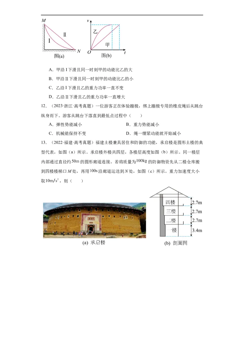 专题06功和能(原卷版)_赠送：2008-2024全套高考真题_高考物理真题_送高考物理五年真题(2019-2023)分项汇编（全国通用）