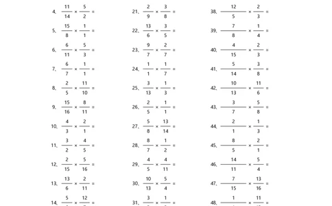 分数乘法第81~100篇（高级）_编码0121-6年级数学口算计算_口算题（适合6年级）(1)_分数-乘法（200篇）_（分数）乘法高级（100篇）