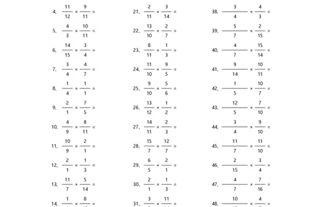 分数乘法第81~100篇（高级）_编码0121-6年级数学口算计算_口算题（适合6年级）(1)_分数-乘法（200篇）_（分数）乘法高级（100篇）