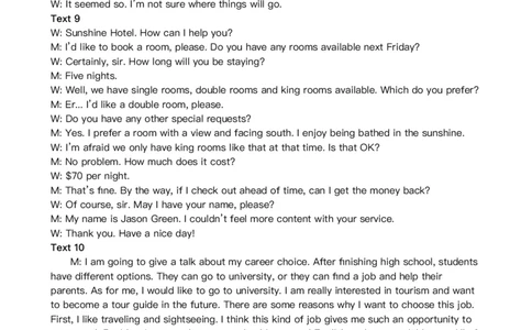 英语听力A卷原文_2024高考押题卷_12024天星全系列_黑龙江版_英语