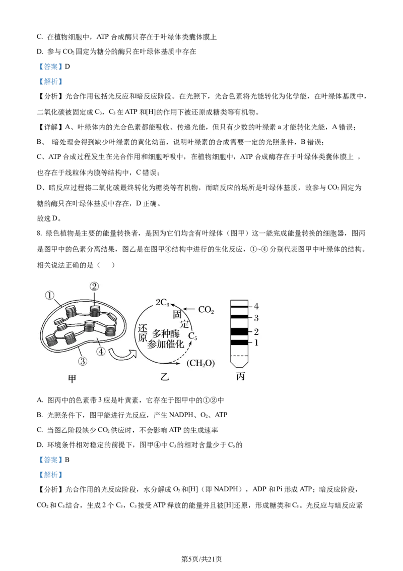 精品解析：山东省菏泽市定陶区明德学校（山大附中实验学校）2023-2024学年高三上学期第一次阶段性考试生物试题（解析版）_2023年9月_01每日更新_12号
