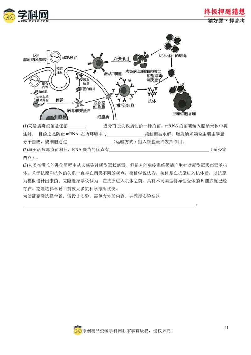 生物-2024年高考终极押题猜想（原卷版）_2024高考押题卷_62024学科网全系列_212024年高考终极押题猜想_生物-2024年高考终极押题猜想