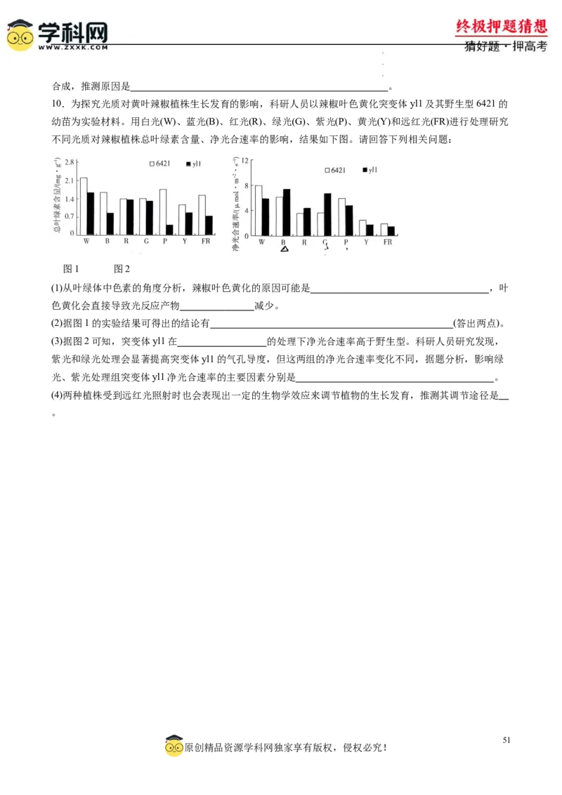 生物-2024年高考终极押题猜想（原卷版）_2024高考押题卷_62024学科网全系列_212024年高考终极押题猜想_生物-2024年高考终极押题猜想