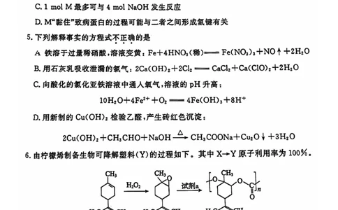 2024北京东城高三二模化学试题及答案(1)_2024年5月_025月合集_2024届北京东城区高三二模