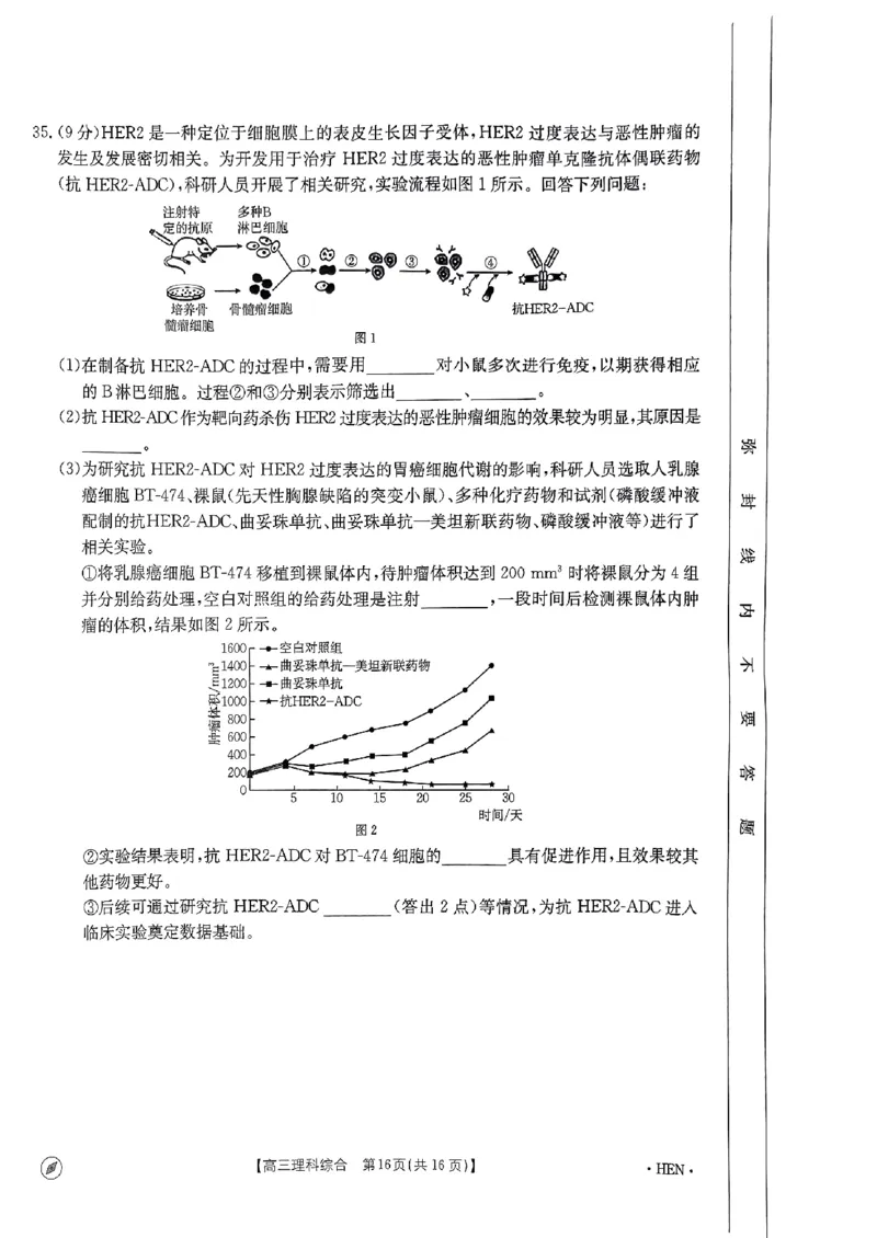 2023-2024年度河南省高三一轮复习阶段性检测理综试题_2024年4月_01按日期_10号_2024届金太阳（指南针）河南名校联盟高三4月联考
