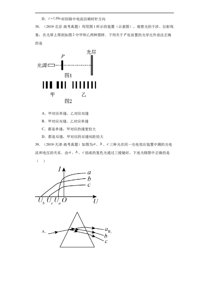 专题14光学(原卷版)_赠送：2008-2024全套高考真题_高考物理真题_送高考物理五年真题(2019-2023)分项汇编（全国通用）