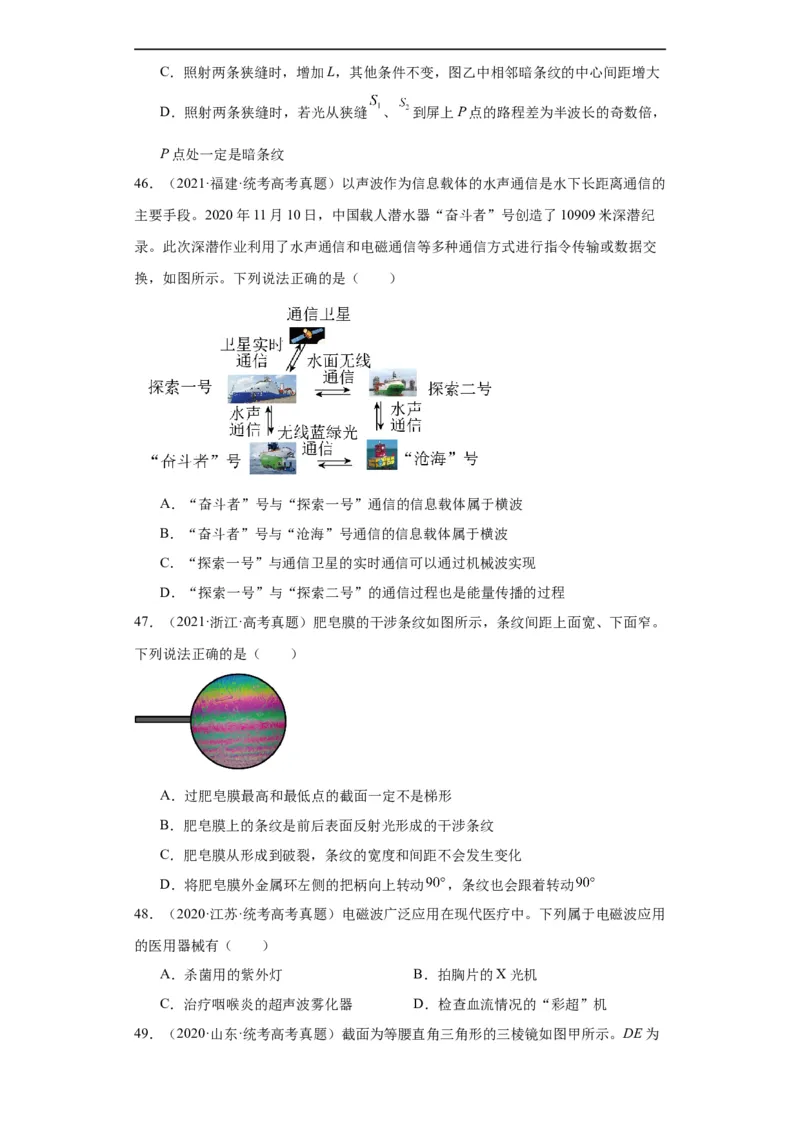 专题14光学(原卷版)_赠送：2008-2024全套高考真题_高考物理真题_送高考物理五年真题(2019-2023)分项汇编（全国通用）