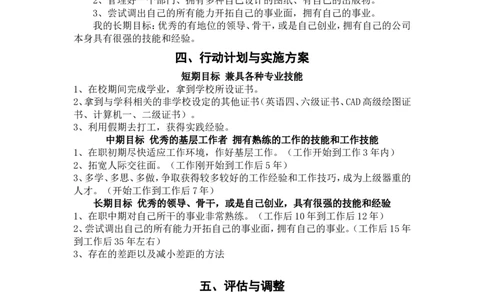 大学生职业生涯规划书-机械电子工程_E6-职业规划_17机械与自动化专业