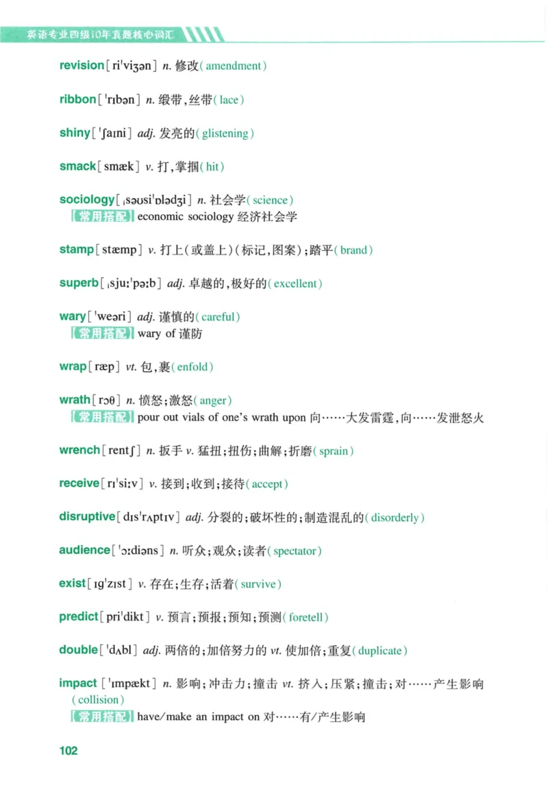 十年专四真题词汇_2025专四专八真题及备考资料_2009-2024专四真题+备考资料_2024专四备考资料合辑（电子书）_24专四词汇_10年真题核心词汇