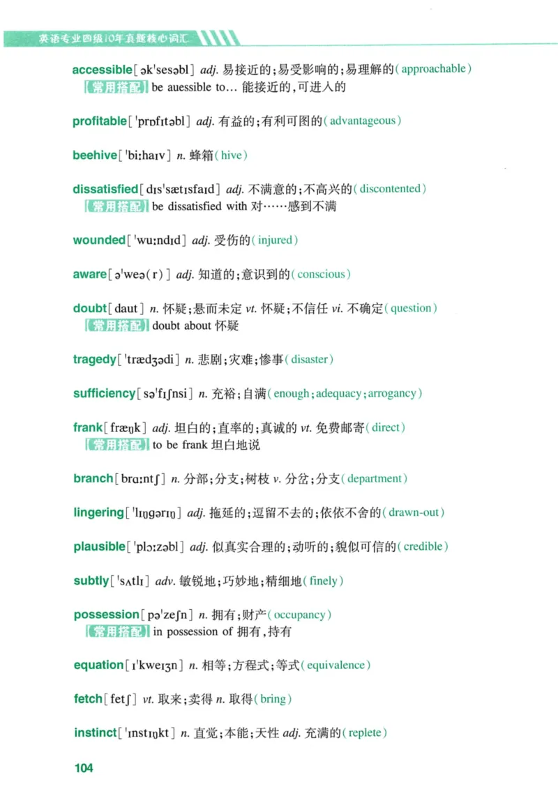 十年专四真题词汇_2025专四专八真题及备考资料_2009-2024专四真题+备考资料_2024专四备考资料合辑（电子书）_24专四词汇_10年真题核心词汇