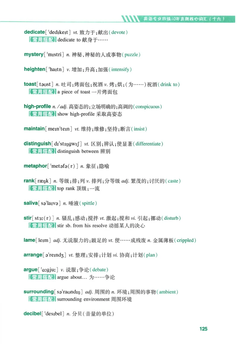 十年专四真题词汇_2025专四专八真题及备考资料_2009-2024专四真题+备考资料_2024专四备考资料合辑（电子书）_24专四词汇_10年真题核心词汇