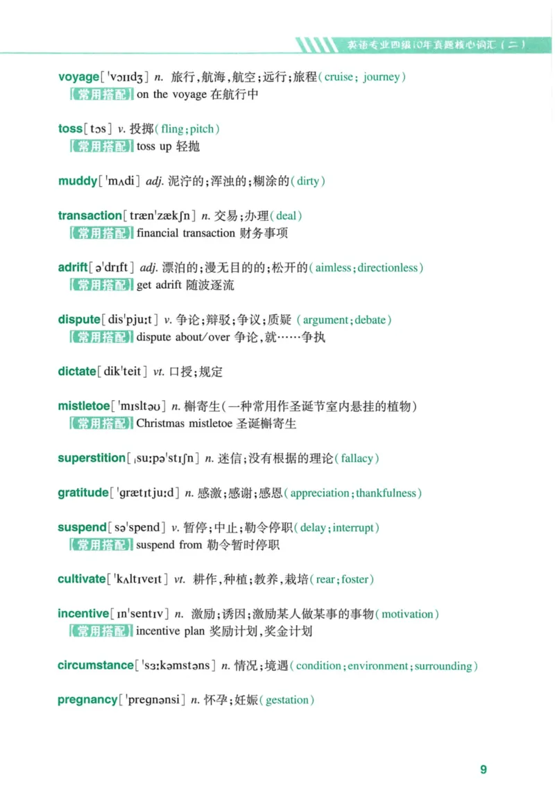 十年专四真题词汇_2025专四专八真题及备考资料_2009-2024专四真题+备考资料_2024专四备考资料合辑（电子书）_24专四词汇_10年真题核心词汇