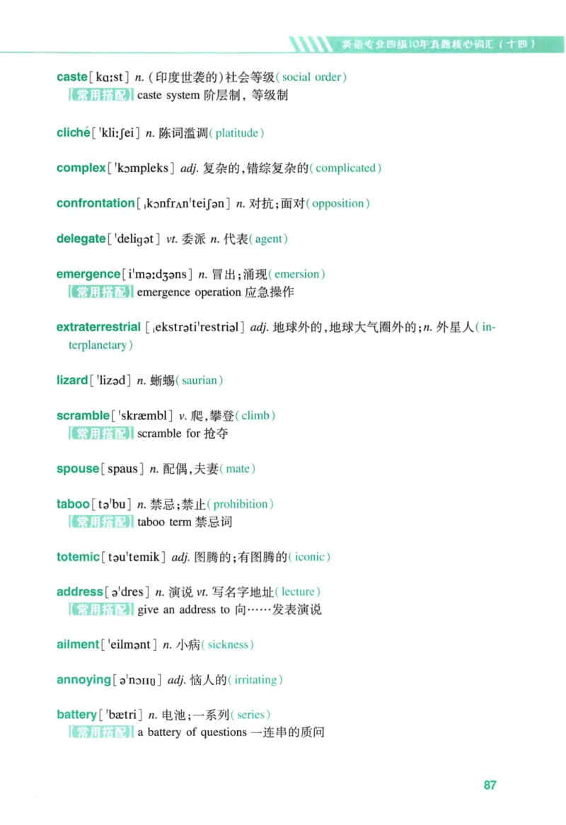 十年专四真题词汇_2025专四专八真题及备考资料_2009-2024专四真题+备考资料_2024专四备考资料合辑（电子书）_24专四词汇_10年真题核心词汇