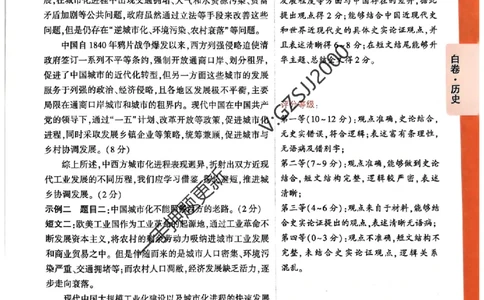 白卷历史评分标准及详解详析_2024高考押题卷_32024腾远黑白卷_2024腾远高考黑白卷（新课标卷）_白卷答案