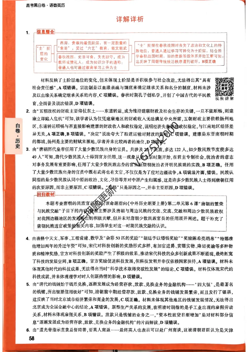 白卷历史评分标准及详解详析_2024高考押题卷_32024腾远黑白卷_2024腾远高考黑白卷（新课标卷）_白卷答案