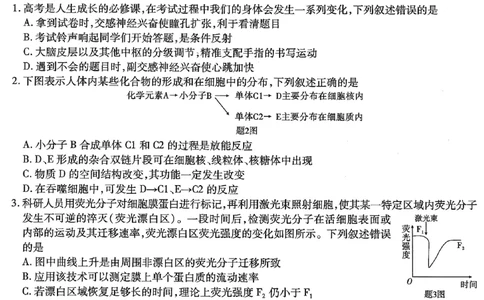 生物试卷_2024年6月(1)_01按日期_01号_2024届重庆市南开中学高三第九次质量检测_重庆市南开中学高2024届高三年级第九次质量检测生物
