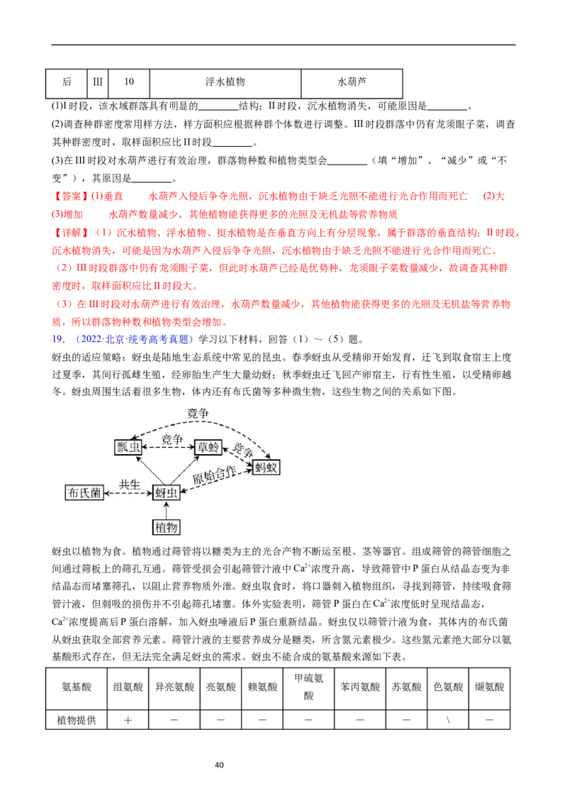 专题18种群和群落-五年（2019-2023）高考生物真题分项汇编（全国通用）（解析版）_赠送：2008-2024全套高考真题_高考生物真题_送高考生物五年真题(2019-2023)分项汇编（全国通用）