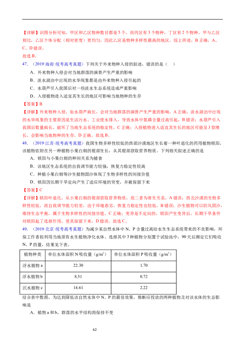 专题18种群和群落-五年（2019-2023）高考生物真题分项汇编（全国通用）（解析版）_赠送：2008-2024全套高考真题_高考生物真题_送高考生物五年真题(2019-2023)分项汇编（全国通用）
