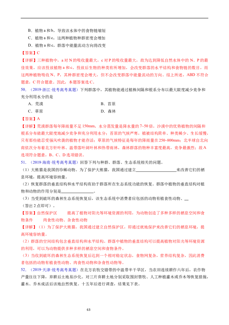 专题18种群和群落-五年（2019-2023）高考生物真题分项汇编（全国通用）（解析版）_赠送：2008-2024全套高考真题_高考生物真题_送高考生物五年真题(2019-2023)分项汇编（全国通用）