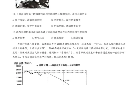 2024届吉林省吉林市高三第四次模拟考试地理试题(无答案)(1)_2024年5月_025月合集_2024届吉林省吉林市高三第四次模拟考试