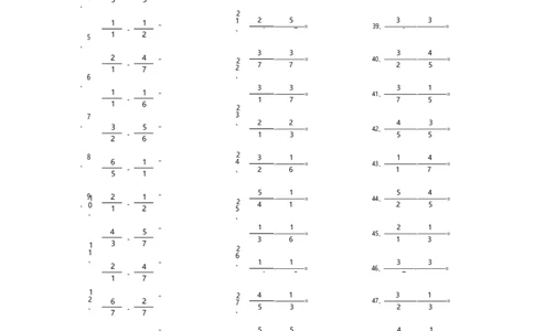 分数减法第81-100篇（初级）_编码0121-6年级数学口算计算_口算题（适合5年级）_分数-减法（200篇）_（分数）减法初级（100篇）