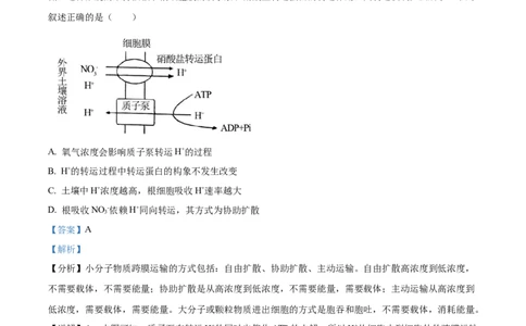 精品解析：贵州省遵义市2023-2024学年高三上学期第一次市质量监测生物试题（解析版）(1)_2023年10月_0210月合集_2024届贵州省遵义市高三上学期第一次市质量监测