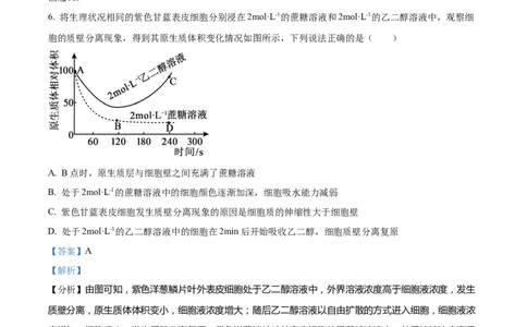 精品解析：贵州省遵义市2023-2024学年高三上学期第一次市质量监测生物试题（解析版）(1)_2023年10月_0210月合集_2024届贵州省遵义市高三上学期第一次市质量监测