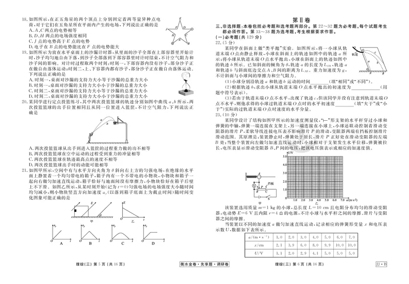 调研卷B理综正文_2024高考押题卷_17衡水（老高考）_衡水金卷先享题旧教材旧高考调研卷_试卷