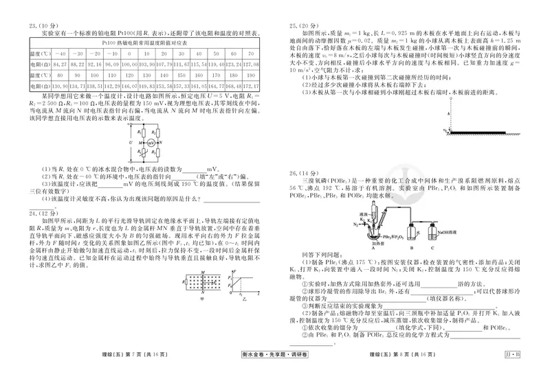 调研卷B理综正文_2024高考押题卷_17衡水（老高考）_衡水金卷先享题旧教材旧高考调研卷_试卷