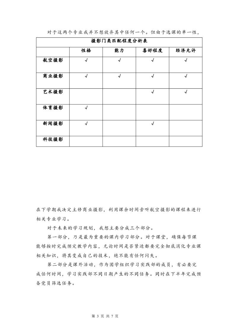 职业生涯规划--图片摄影专业_E6-职业规划_94其他专业