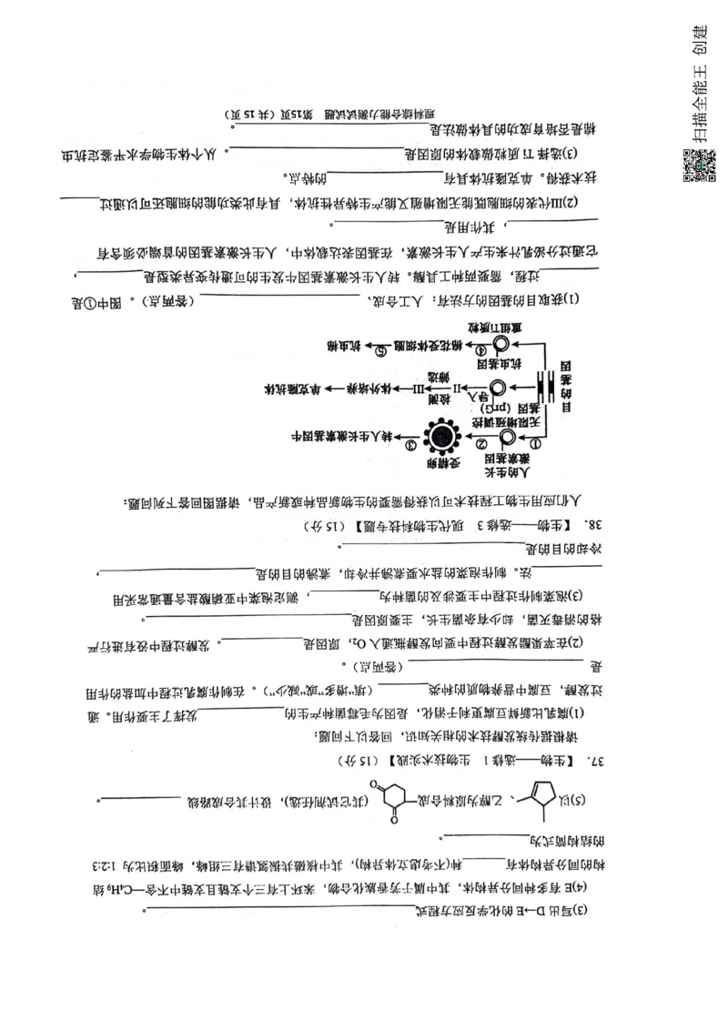 2024届陕西省汉中市高三下学期第二次检测（汉中二模）理综(1)_2024年4月_024月合集_2024届陕西省汉中市高三下学期第二次检测（汉中二模）