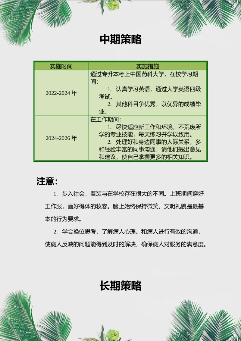 高职药学专业职业生涯规划书模板_E6-职业规划_43药学专业