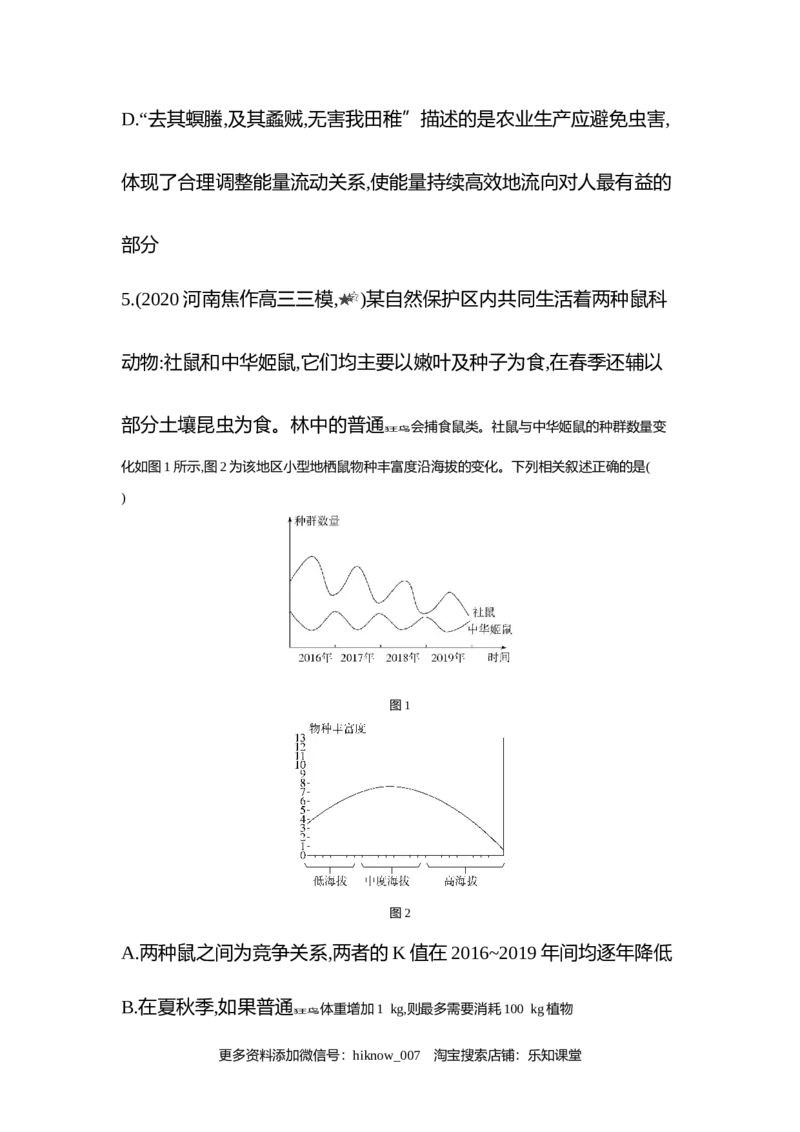 2022-2023学年生物人教版新教材选择性必修2课时素养练：第3章专题强化练3　种群、群落和生态系统的综合_E015高中全科试卷_生物试题_选修2_2.同步练习_3.课时素养练（第三套）