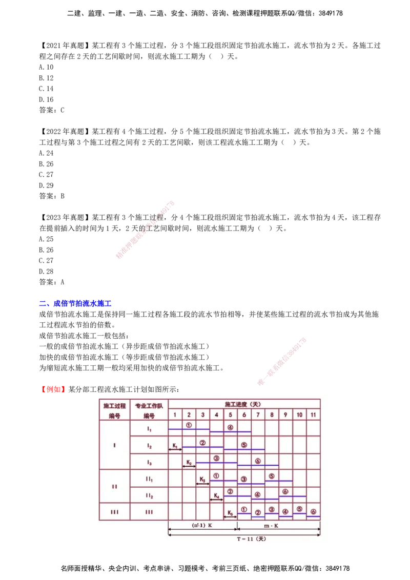 09-进度控制第二章-第二节-有节奏流水施工（一）_监理工程师_2025监理工程师_2025年监理工程师SVIP_2025年监理土建控制SVIP_02-基础精讲✿高端面授✿深度强化_贾若冰_讲义
