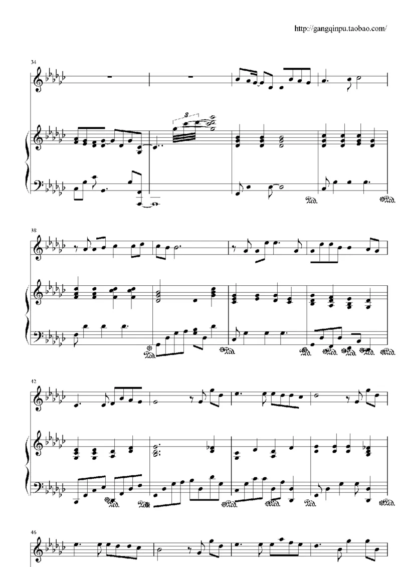 18、王光良（74页，共14首）_一万首著名钢琴曲谱哈农贝多芬合集视频教学电子版高清无水印可打印_3流行音乐谱_流行钢琴谱合集形式_高清PDF无水印