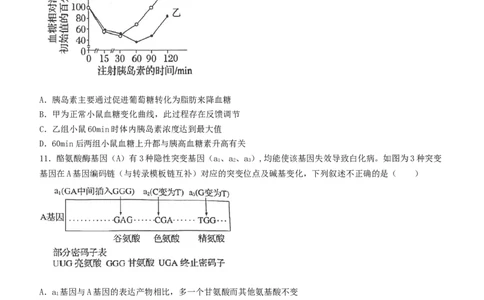 2024届福建省三明市高考二模生物试题(无答案)_2024年3月_02按日期_22号_2024届福建省三明市高三下学期3月质检_2024届福建省三明市高三下学期3月质检（一模）生物