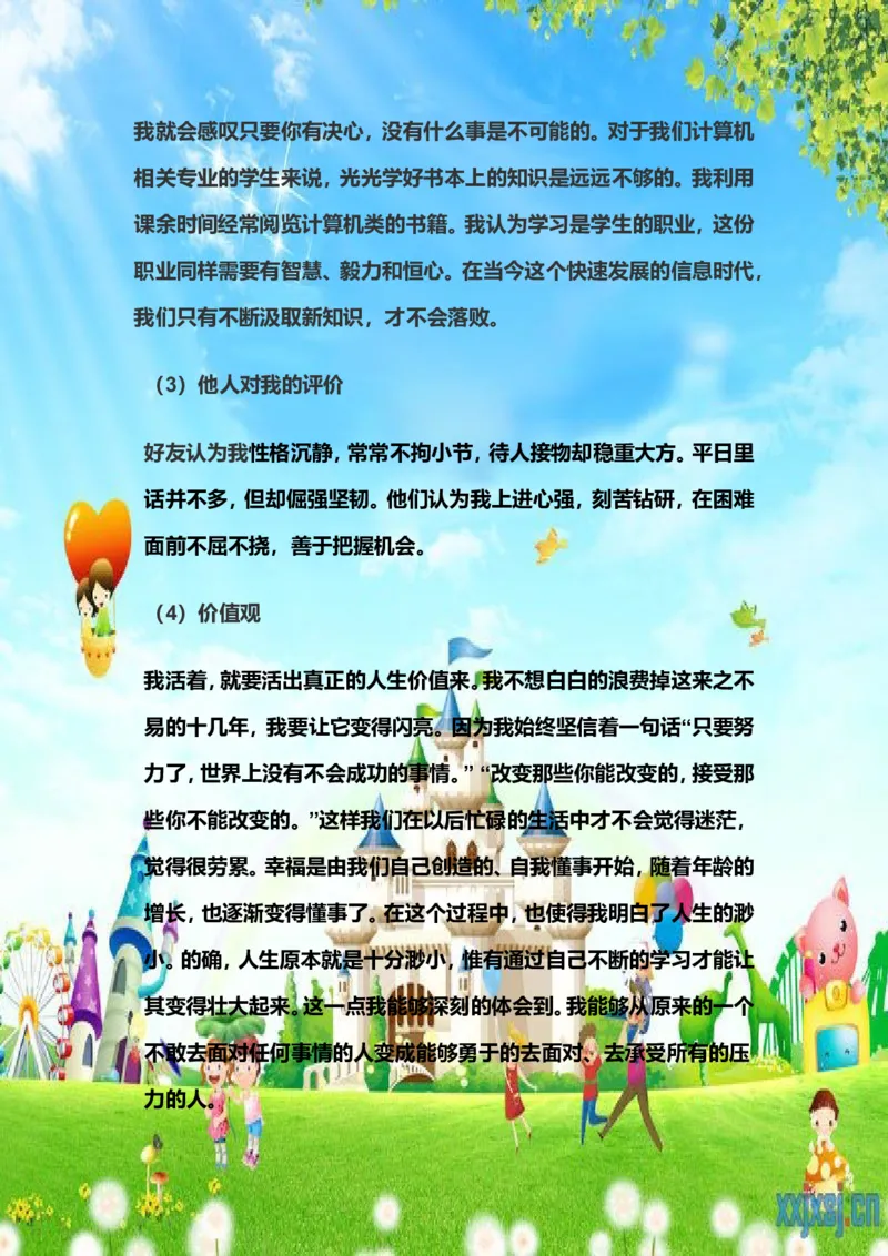 计算机专业大专生职业生涯规划书_E6-职业规划_47IT、软件技术专业