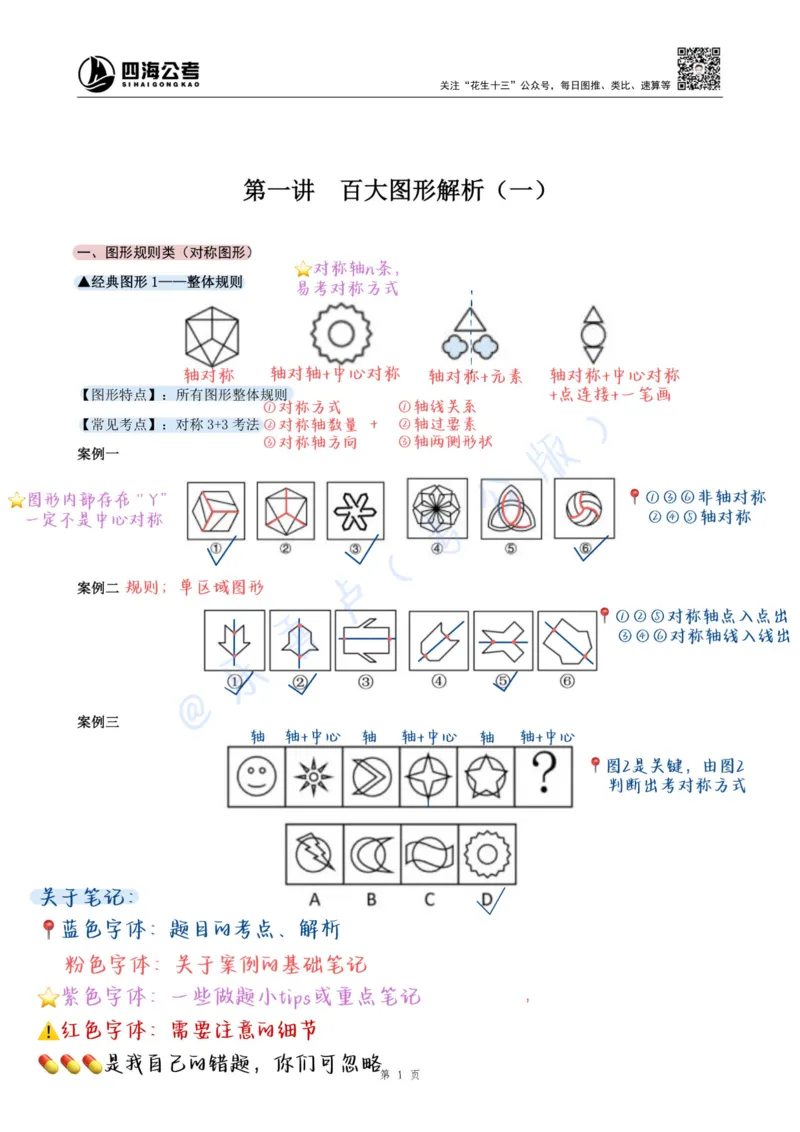 龙飞丨25百大图形推理精讲精练笔记（版本一）_2026考公资料_（01）花生十三_（02）龙飞_龙飞笔记合集