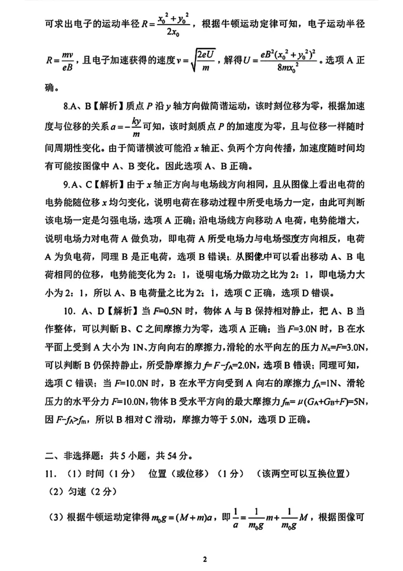 2024年江西省恩博高三4月联考赣抚吉物理答案_2024年4月_01按日期_14号_2024届江西省赣抚吉高三4月恩博联考_2024年江西省恩博高三4月联考赣抚吉物理