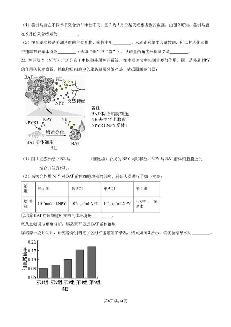 江苏省淮安市2025届高三上学期第一次调研测试生物+答案(1)_12月_241201江苏省淮安市2025届高三上学期第一次调研测试（全科）