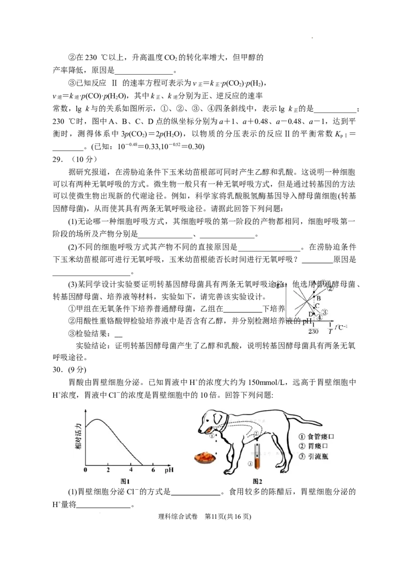 2024届高三第一次模拟理综试卷_2024年3月_013月合集_2024届宁夏银川一中高三下学期第一次模拟考试_宁夏回族自治区银川一中2023-2024学年高三下学期第一次模拟考试理综试题