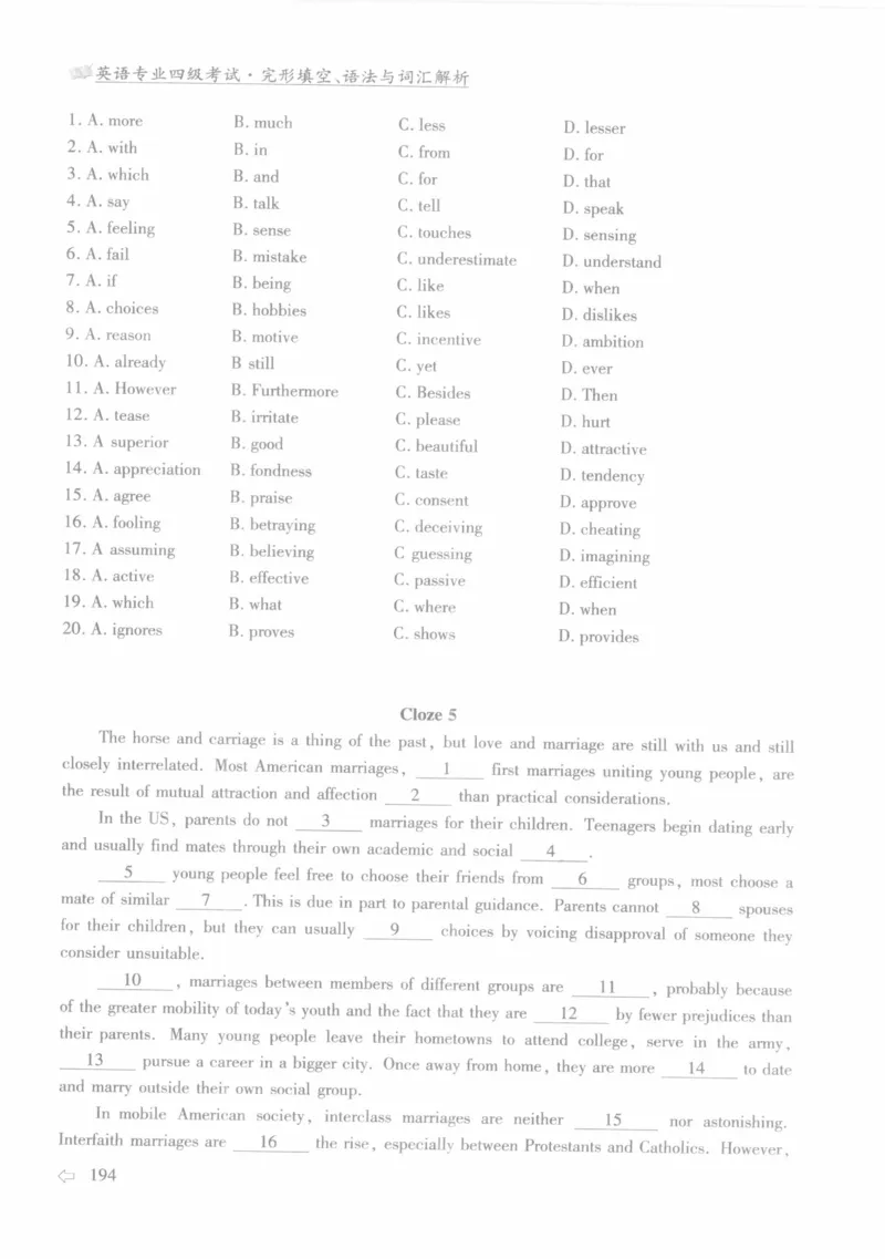 英语专业四级考试完形填空语法_2025专四专八真题及备考资料_2009-2024专四真题+备考资料_2024专四备考资料合辑（电子书）_24专四完形填空_24专四完形填空语法